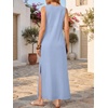 image:imageANRABESS Women Summer Casual Sleeveless Maxi Sundress Beach Tank Dresses Pockets Travel Vacation Clothes Cruise Outfits 2026Light Blue