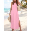 image:imageANRABESS Women Summer Casual Sleeveless Maxi Sundress Beach Tank Dresses Pockets Travel Vacation Clothes Cruise Outfits 2026Pink