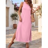 image:imageANRABESS Women Summer Casual Sleeveless Maxi Sundress Beach Tank Dresses Pockets Travel Vacation Clothes Cruise Outfits 2026Pink