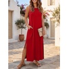 image:imageANRABESS Women Summer Casual Sleeveless Maxi Sundress Beach Tank Dresses Pockets Travel Vacation Clothes Cruise Outfits 2026Red