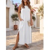 image:imageANRABESS Women Summer Casual Sleeveless Maxi Sundress Beach Tank Dresses Pockets Travel Vacation Clothes Cruise Outfits 2026White