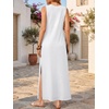 image:imageANRABESS Women Summer Casual Sleeveless Maxi Sundress Beach Tank Dresses Pockets Travel Vacation Clothes Cruise Outfits 2026White