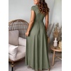 image:imageANRABESS Women Summer Deep V Neck Short Sleeve Dresses Slit Elegant Wedding Guest Formal Cocktail Evening Maxi Long DressShort Sleeve Army Green