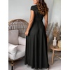 image:imageANRABESS Women Summer Deep V Neck Short Sleeve Dresses Slit Elegant Wedding Guest Formal Cocktail Evening Maxi Long DressShort Sleeve Black