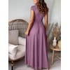 image:imageANRABESS Women Summer Deep V Neck Short Sleeve Dresses Slit Elegant Wedding Guest Formal Cocktail Evening Maxi Long DressShort Sleeve Dark Pink