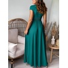 image:imageANRABESS Women Summer Deep V Neck Short Sleeve Dresses Slit Elegant Wedding Guest Formal Cocktail Evening Maxi Long DressShort Sleeve Lake