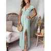 image:imageANRABESS Women Summer Deep V Neck Short Sleeve Dresses Slit Elegant Wedding Guest Formal Cocktail Evening Maxi Long DressShort Sleeve Light Blue