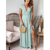 image:imageANRABESS Women Summer Deep V Neck Short Sleeve Dresses Slit Elegant Wedding Guest Formal Cocktail Evening Maxi Long DressShort Sleeve Light Blue