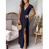image:imageANRABESS Women Summer Deep V Neck Short Sleeve Dresses Slit Elegant Wedding Guest Formal Cocktail Evening Maxi Long DressShort Sleeve Navy Blue
