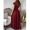 image:imageANRABESS Women Summer Deep V Neck Short Sleeve Dresses Slit Elegant Wedding Guest Formal Cocktail Evening Maxi Long DressShort Sleeve Wine Red