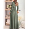 image:imageANRABESS Women Summer Deep V Neck Short Sleeve Dresses Slit Elegant Wedding Guest Formal Cocktail Evening Maxi Long DressZlong Sleeve Army Green