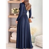 image:imageANRABESS Women Summer Deep V Neck Short Sleeve Dresses Slit Elegant Wedding Guest Formal Cocktail Evening Maxi Long DressZlong Sleeve Navy Blue
