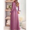 image:imageANRABESS Women Summer Deep V Neck Short Sleeve Dresses Slit Elegant Wedding Guest Formal Cocktail Evening Maxi Long DressZlong Sleeve Pink