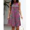 image:imageANRABESS Women Summer Dress Built in Bra 2026 Casual Sleeveless Beach Sundress Flowy Tank Mini Short Dresses with PocketsFuchsia Pink Floral