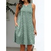 image:imageANRABESS Women Summer Dress Built in Bra 2026 Casual Sleeveless Beach Sundress Flowy Tank Mini Short Dresses with PocketsGreen White Floral