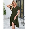 image:imageANRABESS Womens Cocktail Dress Semi Formal Wedding Guest Wrap Midi Dresses Summer Western A Line High Low Ruffled DressArmy Green