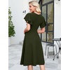 image:imageANRABESS Womens Cocktail Dress Semi Formal Wedding Guest Wrap Midi Dresses Summer Western A Line High Low Ruffled DressArmy Green