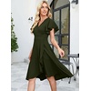 image:imageANRABESS Womens Cocktail Dress Semi Formal Wedding Guest Wrap Midi Dresses Summer Western A Line High Low Ruffled DressArmy Green