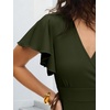 image:imageANRABESS Womens Cocktail Dress Semi Formal Wedding Guest Wrap Midi Dresses Summer Western A Line High Low Ruffled DressArmy Green
