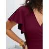image:imageANRABESS Womens Cocktail Dress Semi Formal Wedding Guest Wrap Midi Dresses Summer Western A Line High Low Ruffled DressBurgundy