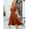 image:imageANRABESS Womens Cocktail Dress Semi Formal Wedding Guest Wrap Midi Dresses Summer Western A Line High Low Ruffled DressBurnt Orange
