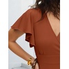 image:imageANRABESS Womens Cocktail Dress Semi Formal Wedding Guest Wrap Midi Dresses Summer Western A Line High Low Ruffled DressBurnt Orange