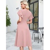 image:imageANRABESS Womens Cocktail Dress Semi Formal Wedding Guest Wrap Midi Dresses Summer Western A Line High Low Ruffled DressPink