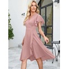 image:imageANRABESS Womens Cocktail Dress Semi Formal Wedding Guest Wrap Midi Dresses Summer Western A Line High Low Ruffled DressPink