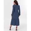 image:imageANRABESS Womens Long Sleeve Maxi Dresses 2026 Spring Casual V Neck Flowy Tiered Boho Modest Vacation Dress with PocketsBlue