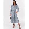 image:imageANRABESS Womens Long Sleeve Maxi Dresses 2026 Spring Casual V Neck Flowy Tiered Boho Modest Vacation Dress with PocketsFloral Blue