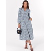image:imageANRABESS Womens Long Sleeve Maxi Dresses 2026 Spring Casual V Neck Flowy Tiered Boho Modest Vacation Dress with PocketsFloral Blue