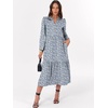 image:imageANRABESS Womens Long Sleeve Maxi Dresses 2026 Spring Casual V Neck Flowy Tiered Boho Modest Vacation Dress with PocketsFloral Blue