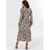 image:imageANRABESS Womens Long Sleeve Maxi Dresses 2026 Spring Casual V Neck Flowy Tiered Boho Modest Vacation Dress with PocketsFloral Navy Blue Pink