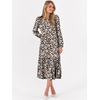 image:imageANRABESS Womens Long Sleeve Maxi Dresses 2026 Spring Casual V Neck Flowy Tiered Boho Modest Vacation Dress with PocketsFloral Navy Blue Pink
