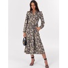 image:imageANRABESS Womens Long Sleeve Maxi Dresses 2026 Spring Casual V Neck Flowy Tiered Boho Modest Vacation Dress with PocketsFloral Navy Blue Pink