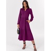 image:imageANRABESS Womens Long Sleeve Maxi Dresses 2026 Spring Casual V Neck Flowy Tiered Boho Modest Vacation Dress with PocketsPurple