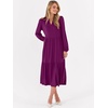 image:imageANRABESS Womens Long Sleeve Maxi Dresses 2026 Spring Casual V Neck Flowy Tiered Boho Modest Vacation Dress with PocketsPurple