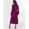 image:imageANRABESS Womens Long Sleeve Maxi Dresses 2026 Spring Casual V Neck Flowy Tiered Boho Modest Vacation Dress with PocketsPurple