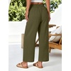 image:imageANRABESS Womens Palazzo PantsWide Leg Cropped Elastic High WaistedFlowy Lightweight AirySummer Casual for Beach VacationArmy Green
