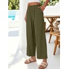 image:imageANRABESS Womens Palazzo PantsWide Leg Cropped Elastic High WaistedFlowy Lightweight AirySummer Casual for Beach VacationArmy Green