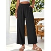 image:imageANRABESS Womens Palazzo PantsWide Leg Cropped Elastic High WaistedFlowy Lightweight AirySummer Casual for Beach VacationBlack