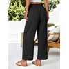 image:imageANRABESS Womens Palazzo PantsWide Leg Cropped Elastic High WaistedFlowy Lightweight AirySummer Casual for Beach VacationBlack