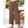 image:imageANRABESS Womens Palazzo PantsWide Leg Cropped Elastic High WaistedFlowy Lightweight AirySummer Casual for Beach VacationBrown