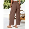 image:imageANRABESS Womens Palazzo PantsWide Leg Cropped Elastic High WaistedFlowy Lightweight AirySummer Casual for Beach VacationBrown