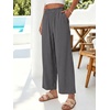 image:imageANRABESS Womens Palazzo PantsWide Leg Cropped Elastic High WaistedFlowy Lightweight AirySummer Casual for Beach VacationDark Grey