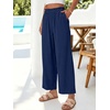 image:imageANRABESS Womens Palazzo PantsWide Leg Cropped Elastic High WaistedFlowy Lightweight AirySummer Casual for Beach VacationNavy Blue