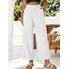 image:imageANRABESS Womens Palazzo PantsWide Leg Cropped Elastic High WaistedFlowy Lightweight AirySummer Casual for Beach VacationWhite