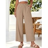 image:imageANRABESS Womens Palazzo PantsWide Leg Cropped Elastic High WaistedFlowy Lightweight AirySummer Casual for Beach VacationYellow Khaki