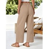 image:imageANRABESS Womens Palazzo PantsWide Leg Cropped Elastic High WaistedFlowy Lightweight AirySummer Casual for Beach VacationYellow Khaki
