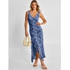 image:imageANRABESS Womens Sexy V Neck Sleeveless Wedding Guest Dresses Spring Mesh Bodycon High Slit Ruffle Hem Cocktail Maxi DressDusty Blue